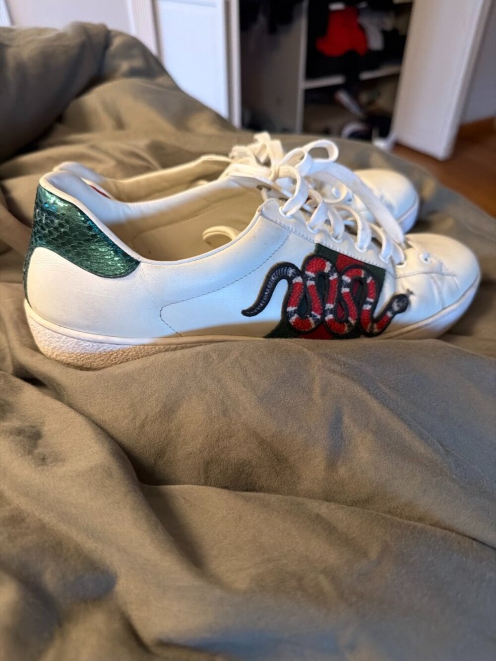 Gucci Ace Embroidered Snake Sneakers — Men's Size 13
